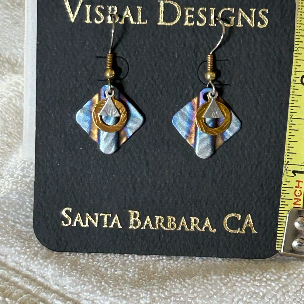 Blue and Gold Earrings